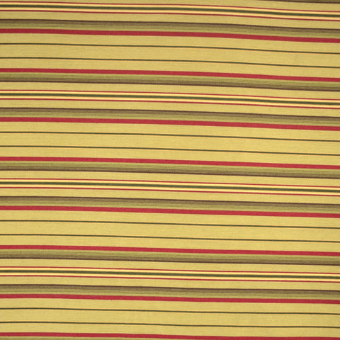 Olive Green Yellow Gold Brown Red Stripe Upholstery Fabric