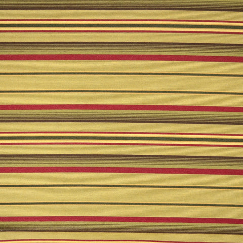 Olive Green Yellow Gold Brown Red Stripe Upholstery Fabric