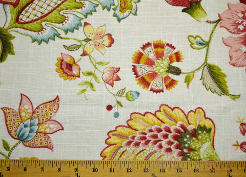 Ophelia Blossom Jacobean Floral Linen Fabric