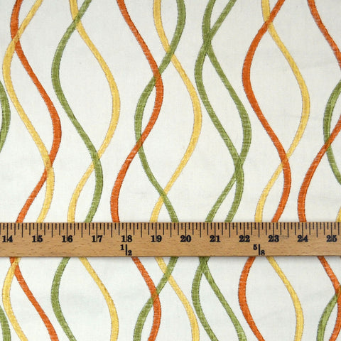 Contemporary Upholstery Weight Embroidered Fabric