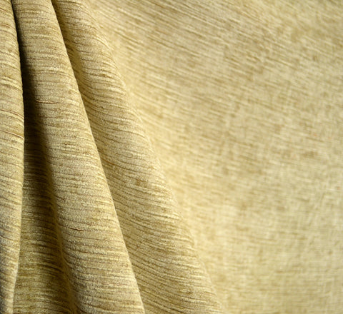 Textured Chenille Upholstery Fabric Cream Gold