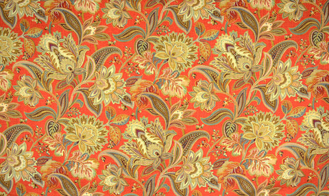 Valdosta Pompeii Turquoise And Red Paisley Floral Fabric Swavelle