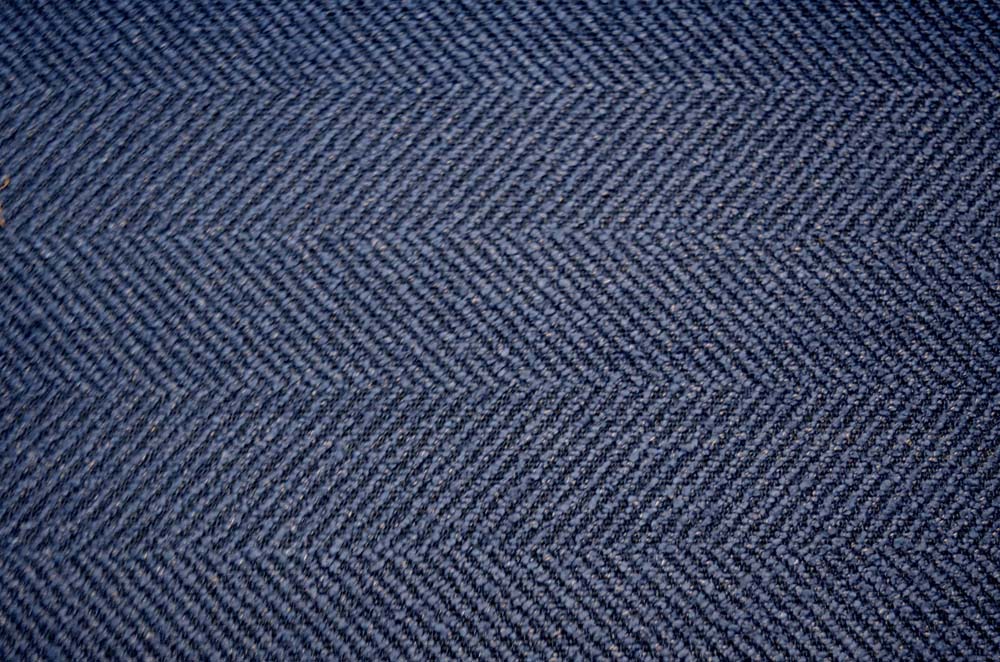 Blue Herringbone Upholstery Jumper Indigo with Crypton Valdese Fabric ...