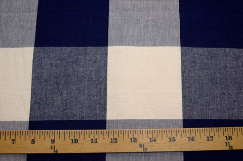 3170 Four Inch Check Navy Laura Kiran Fabric