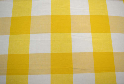 4" Yellow White Buffalo Check Fabric