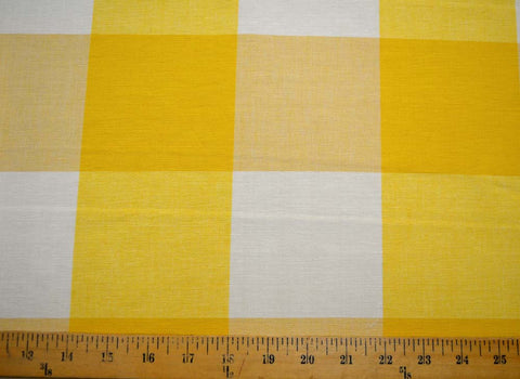 4" Yellow White Buffalo Check Fabric