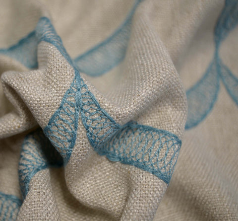 Cornell Teal Tissus Fabric