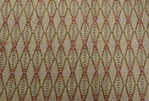 REMNANT Gold Red Diamond Fabric 55 inches x .75 yards