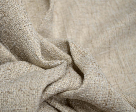 REMNANT Cream Tan Textured Fabric 55 inches x 1 yard