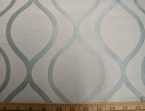 REMNANT Light Teal Ogee Fabric 59 inches x 5 yards