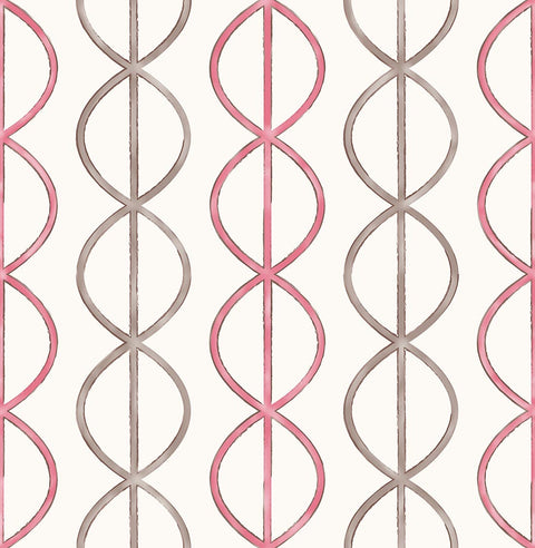 Banning Stripe Pink Geometric Wallpaper
