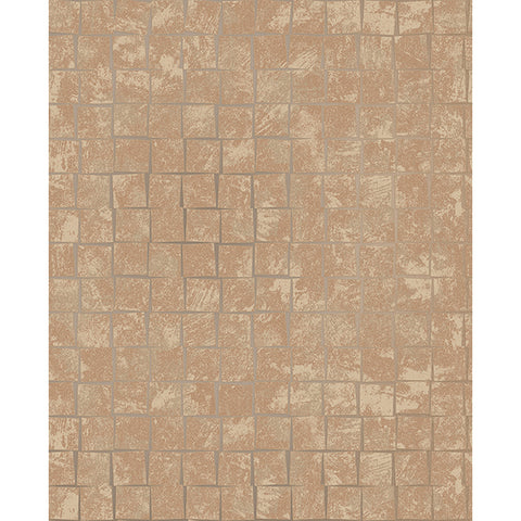 Evolve Cubist Copper Geometric Wallpaper
