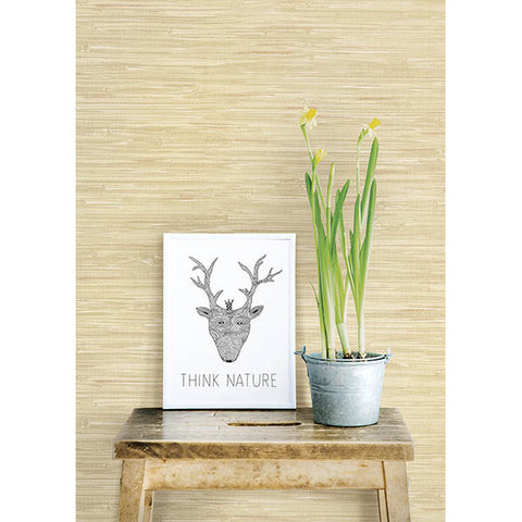 For Your Bath III Natalie Taupe Faux Grasscloth Wallpaper