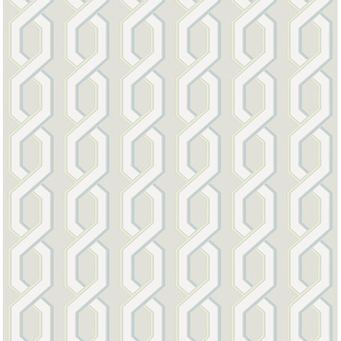 For Your Bath III Twist Grey Geometric Wallpaper