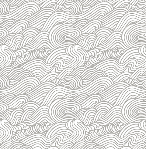 2744-24131 Mare Grey Wave Wallpaper
