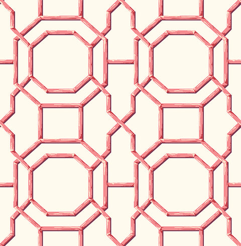 2744-24152 Summer Coral Trellis Wallpaper