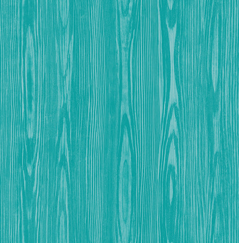 2744-24156 Illusion Aqua Faux Wood Wallpaper