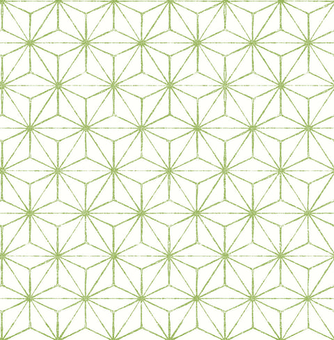 2764-24312 Orion Green Geometric Wallpaper