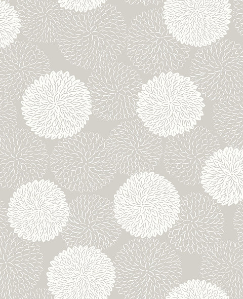 2764-24328 Blithe Taupe Floral Wallpaper