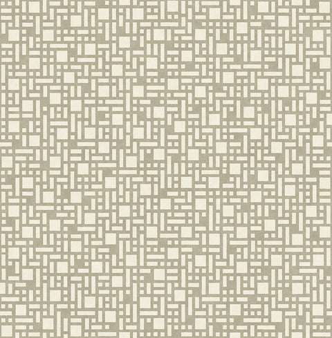 2764-24342 Bento Taupe Geometric Wallpaper