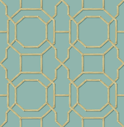 2766-21737 Rumi Turquoise Trellis Wallpaper