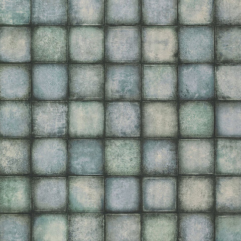 2766-24082 Soucy Blue Tiles Wallpaper