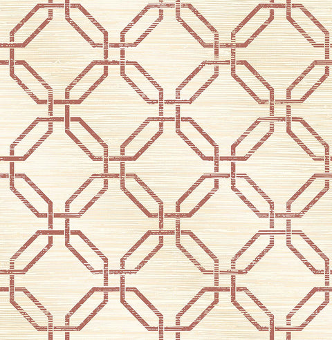 2766-24408 Phaius Burgundy Trellis Wallpaper