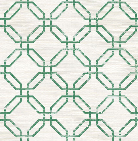 2766-24409 Phaius Green Trellis Wallpaper