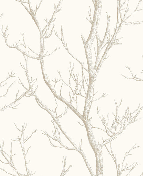 2766-24634 Laelia White Silhouette Tree Wallpaper