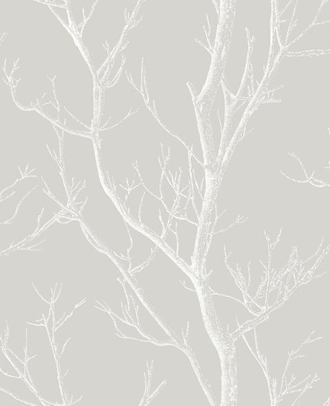 2766-24635 Laelia Light Grey Silhouette Tree Wallpaper
