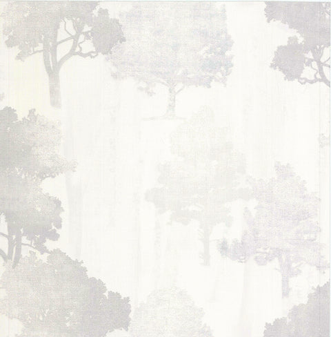 2766-95575 Opuntia Cream Tree Silhouettes Wallpaper
