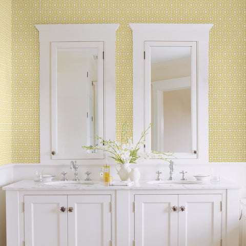 Boxwood Yellow Geometric Wallpaper