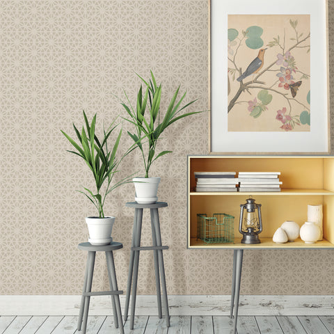 Billie Taupe Geometric Wallpaper