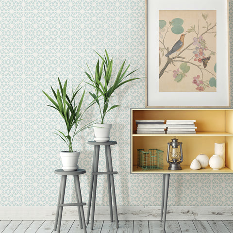 Billie Light Blue Geometric Wallpaper