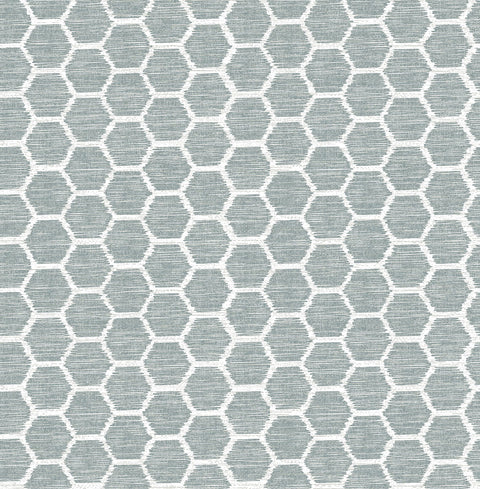 Aura Teal Honeycomb Wallpaper
