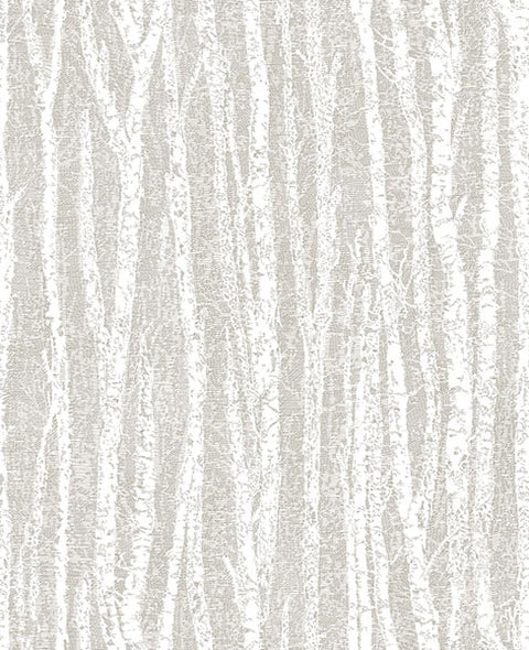 2813-24579 Flay Taupe Birch Tree Wallpaper