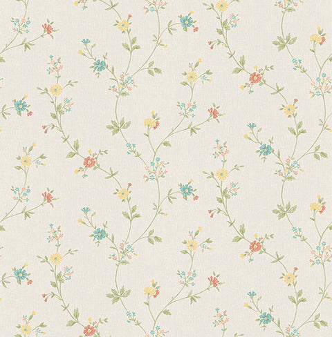 2813-24985 Sameulsson Cream Small Floral Trail Wallpaper