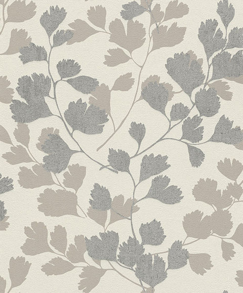 2813-490831 Ripert Silver Leaf Silhouette Wallpaper