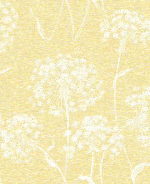 2814-24574 Garvey Yellow Dandelion Wallpaper