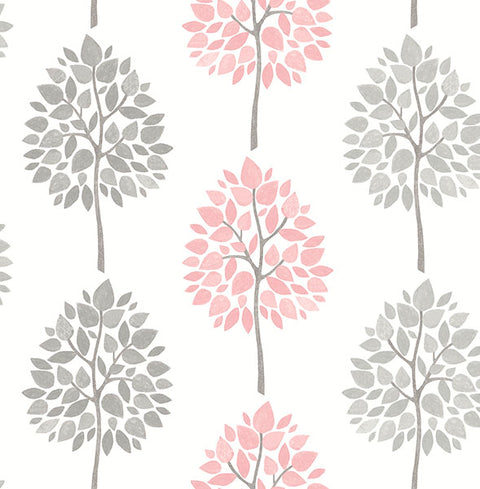 2814-24968 Saar Pink Tree Wallpaper