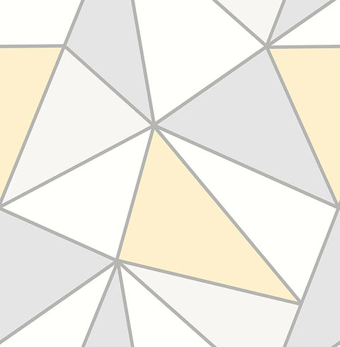 2814-24979 Apex Yellow Geometric Wallpaper