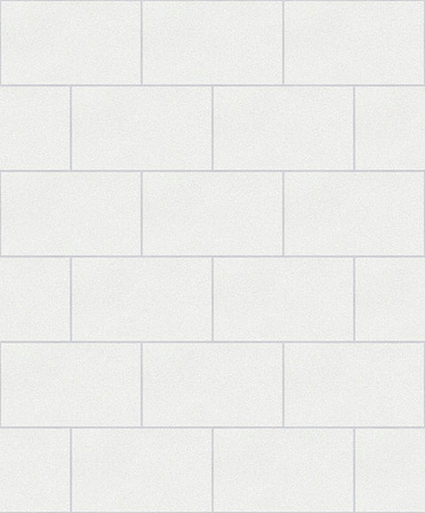 2814-M1054 Neale White Subway Tile Wallpaper