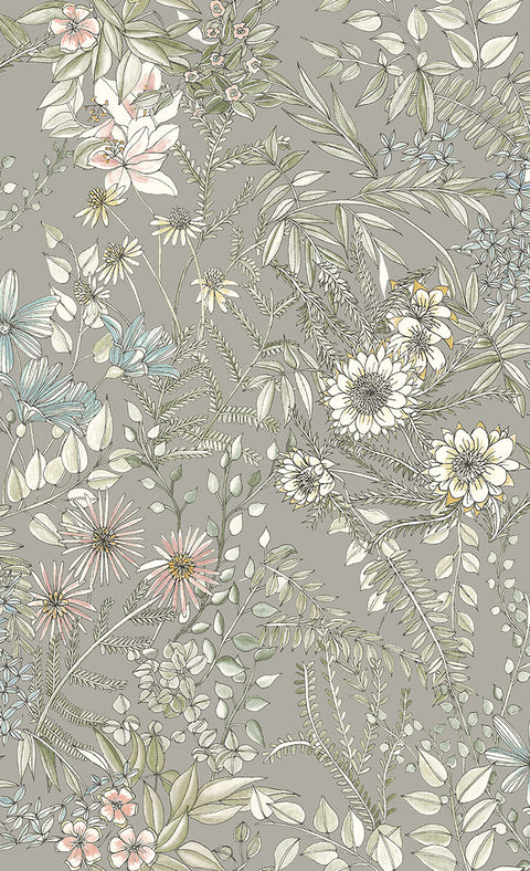 2821-12903 Full Bloom Beige Floral Wallpaper