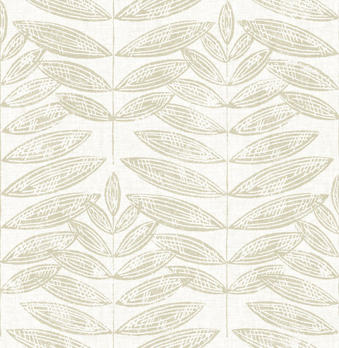 2821-25100 Akira Beige Leaf Wallpaper