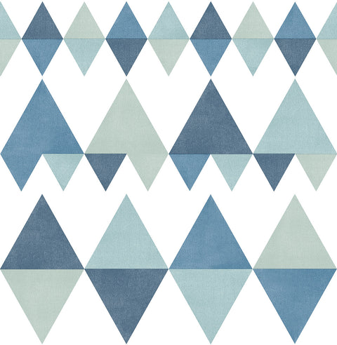 2821-25129 Trilogy Blue Geometric Wallpaper