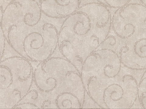2830-2737 Sansa Khaki Plaster Scroll Wallpaper
