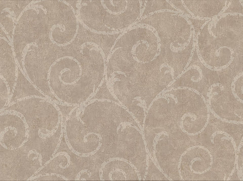 2830-2738 Sansa Light Brown Plaster Scroll Wallpaper