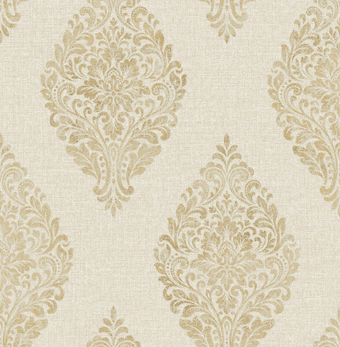 2834-25043 Pascale Gold Medallion Wallpaper