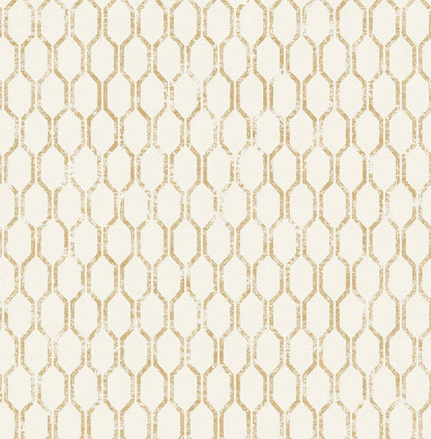 2834-25046 Elodie Gold Geometric Wallpaper