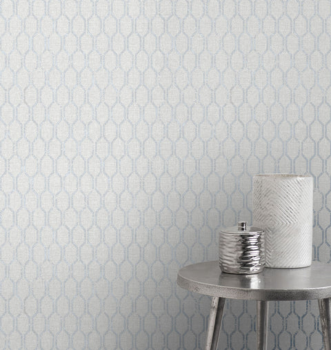 2834-25048 Elodie Light Grey Geometric Wallpaper